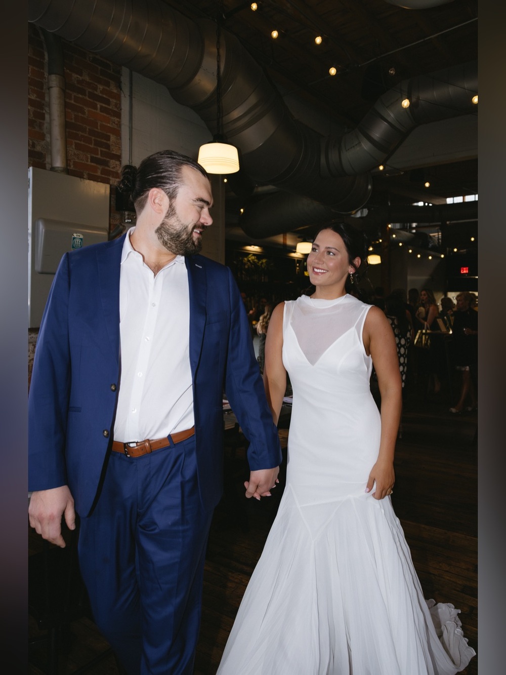 Anthropologie Elegant White Sheer-Yoke Bridal Gown - Picture 5 of 6